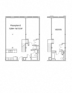 the floor plans of two different buildings with different floors